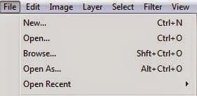 photoshop menu