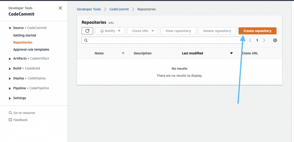 create repository button