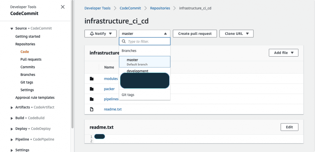 Repository screen